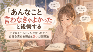 「あんなこと言わなきゃよかった」と後悔する|アダルトチルドレンが言ったあと自分を責める理由と3つの整理法