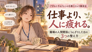 仕事より、人に疲れる|職場の人間関係にうんざりした日の3つの整え方