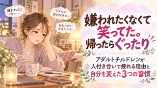 嫌われたくなくて笑ってた。帰ったらぐったり｜アダルトチルドレンが人付き合いで疲れる理由と自分を変えた3つの習慣